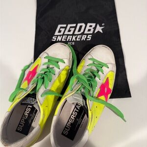Golden Goose Yellow and Pink Sneakers
